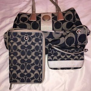 Coach Purse with matching wallet and tablet case